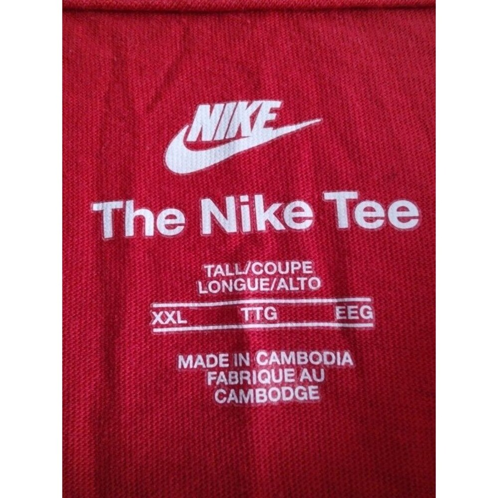 Men's Nike Red with Big White and Black Logo T-Shirt Size XXL - Picture 3 of 5